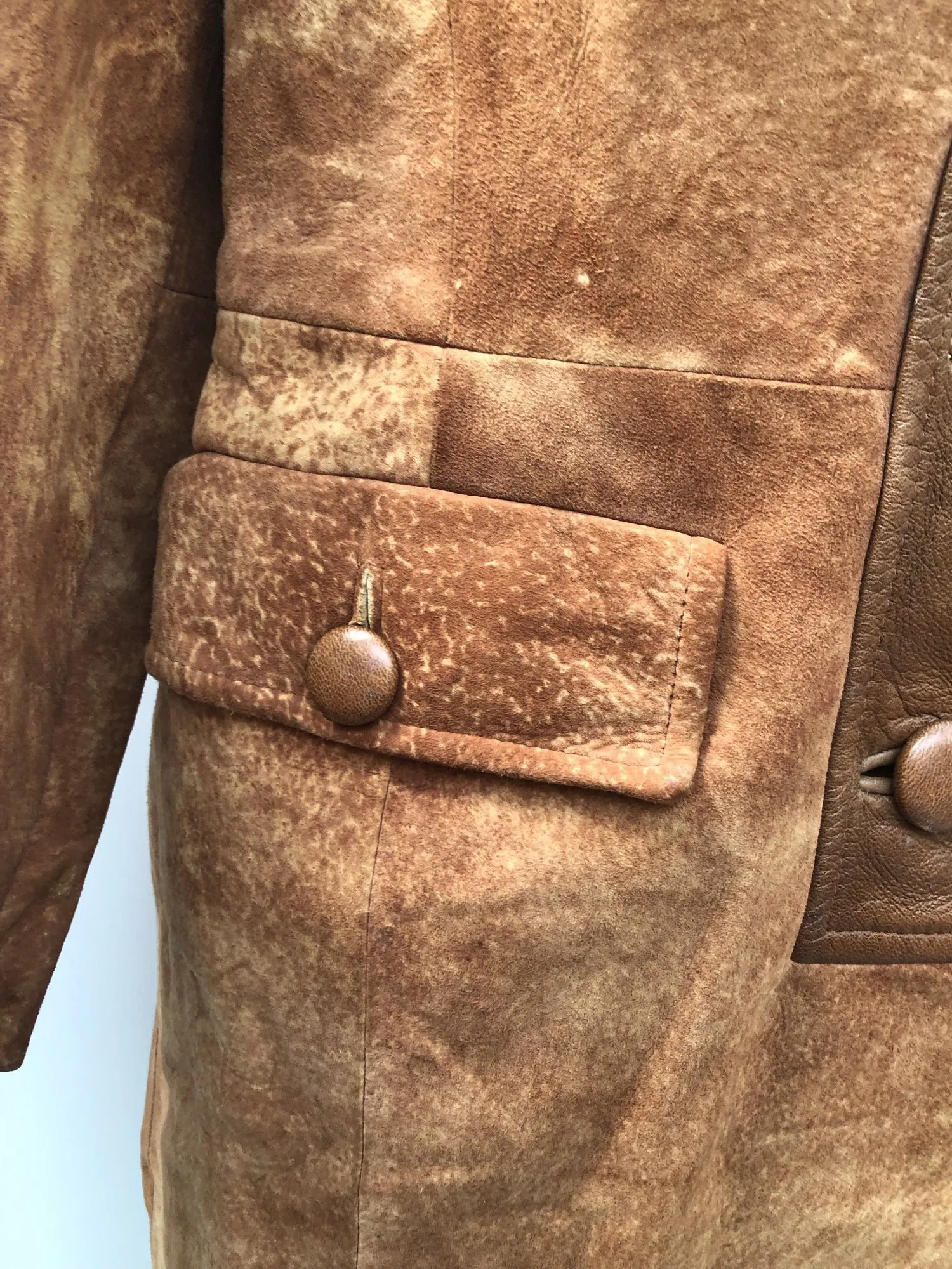 1960s Suede Coat in Brown - Size 8