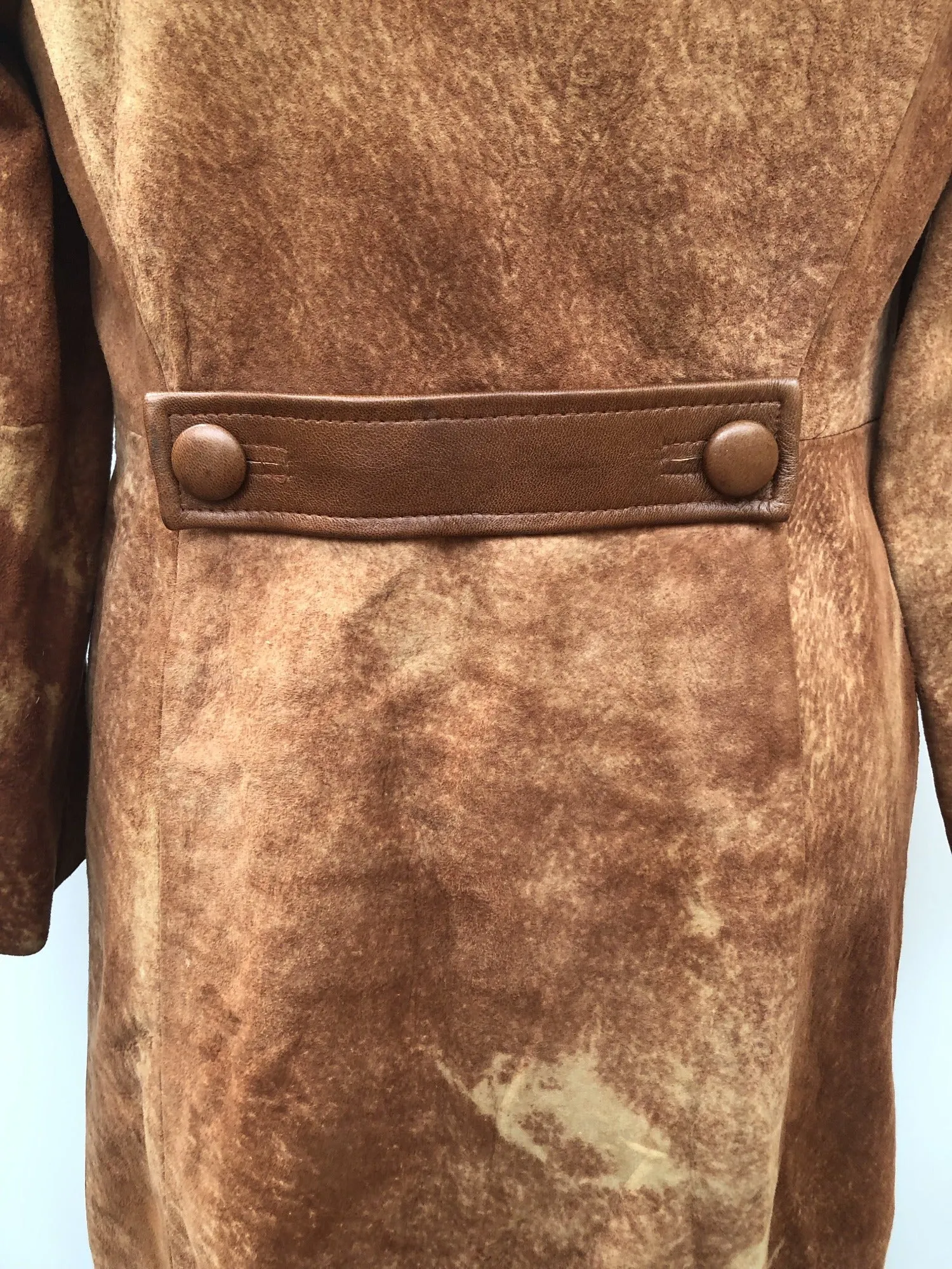 1960s Suede Coat in Brown - Size 8