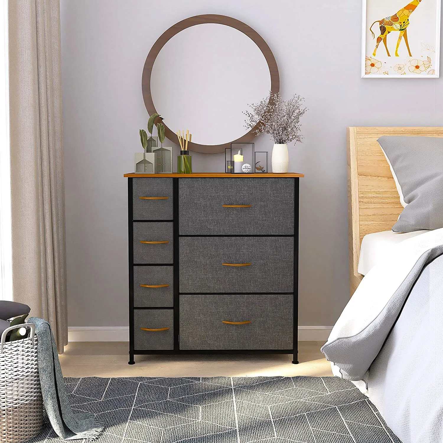 7 Drawers Steel Frame Fabric Storage Tower
