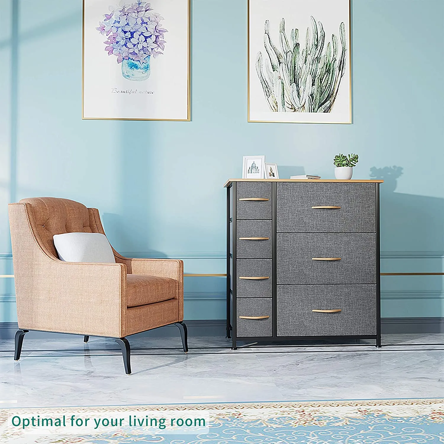 7 Drawers Steel Frame Fabric Storage Tower