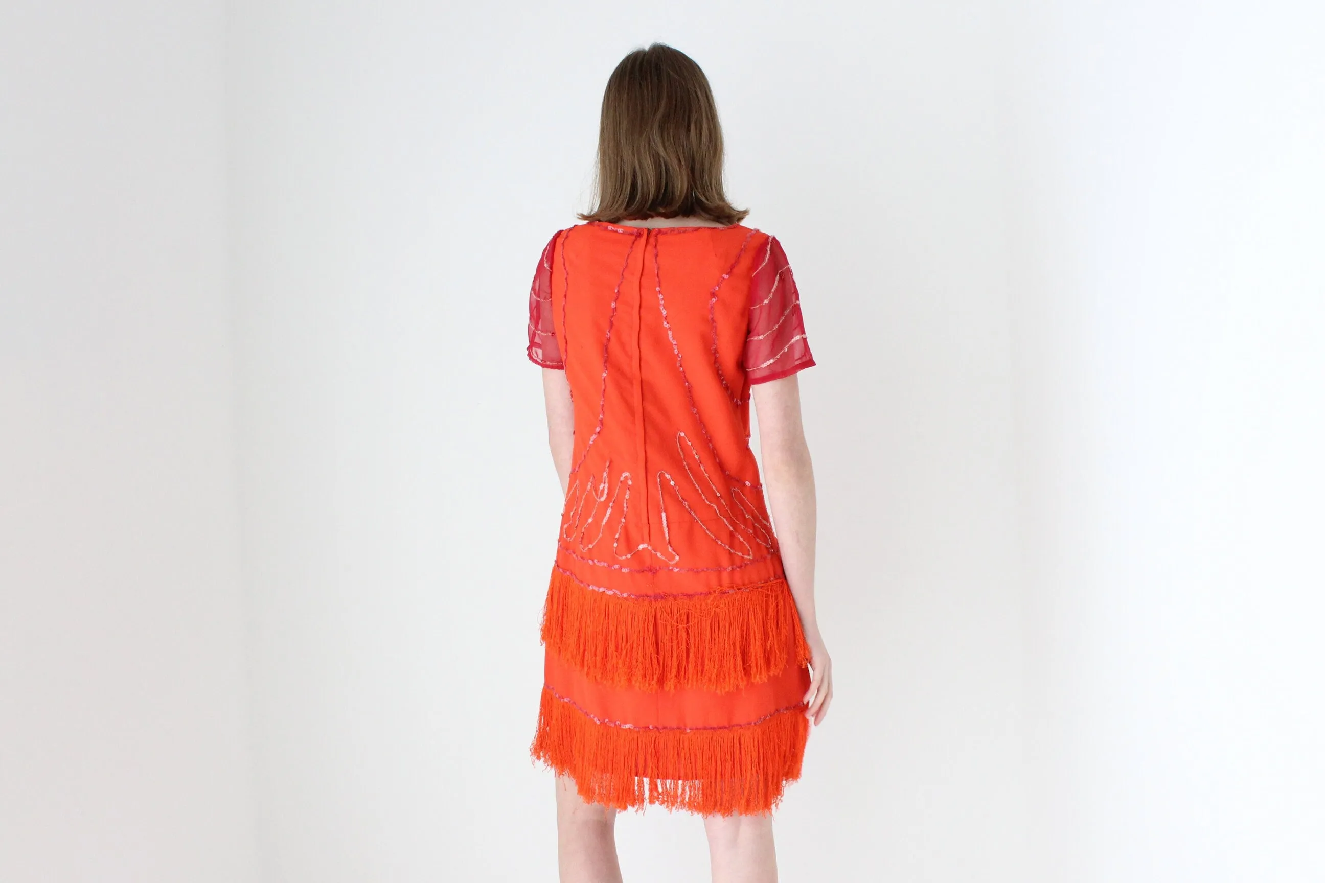80s does 20s Fringe Burlesque Dress