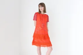 80s does 20s Fringe Burlesque Dress