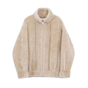 8GIRLS BORG TEDDY COAT IN CAMEL