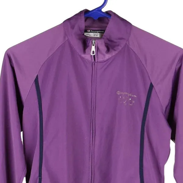 Age 13-14 Champion Track Jacket - XL Purple Polyester