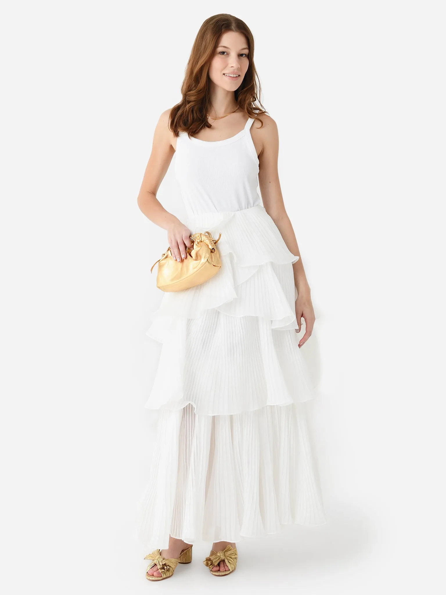 AJE Women's Cosmos Tiered Maxi Skirt