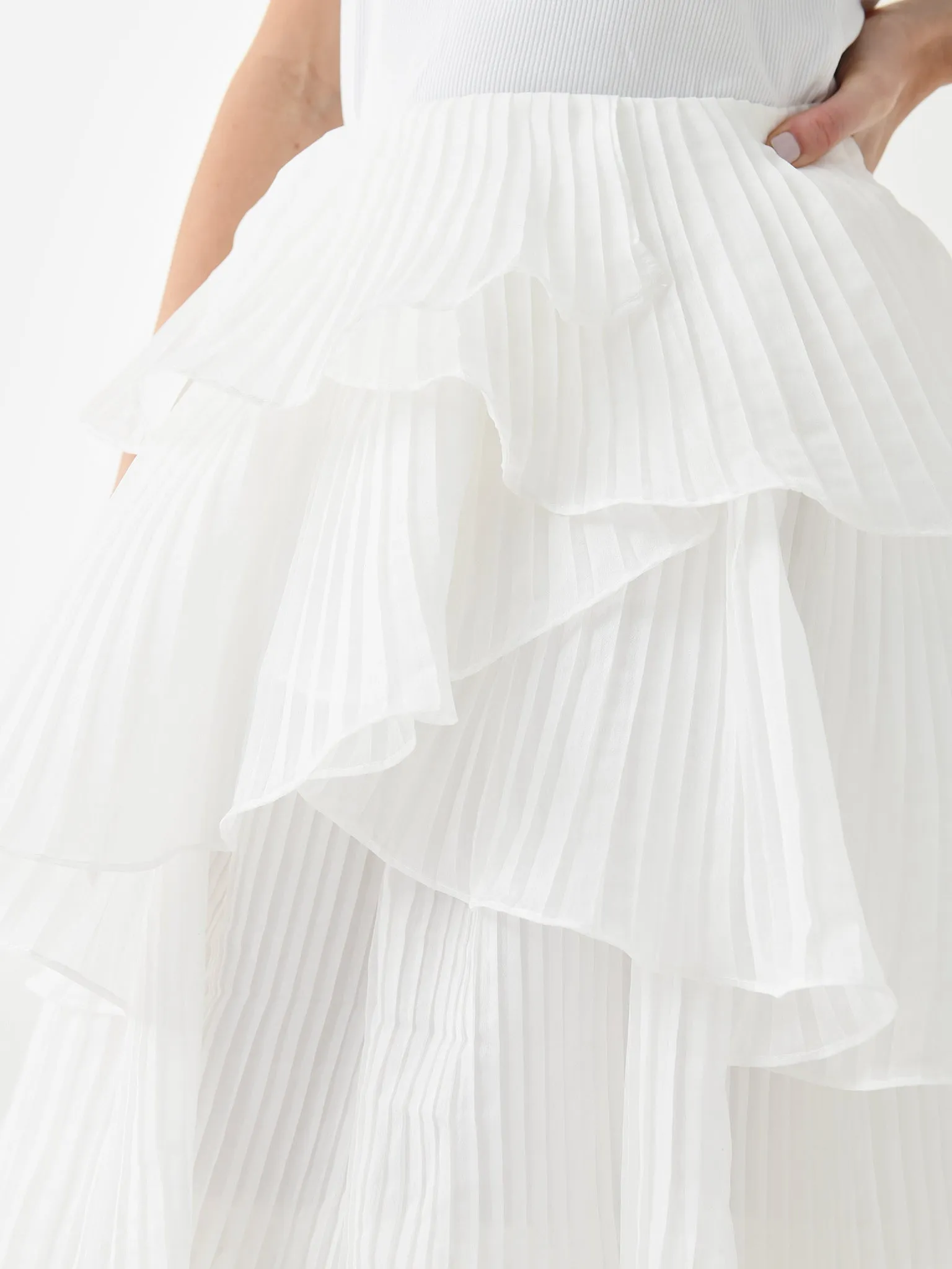 AJE Women's Cosmos Tiered Maxi Skirt