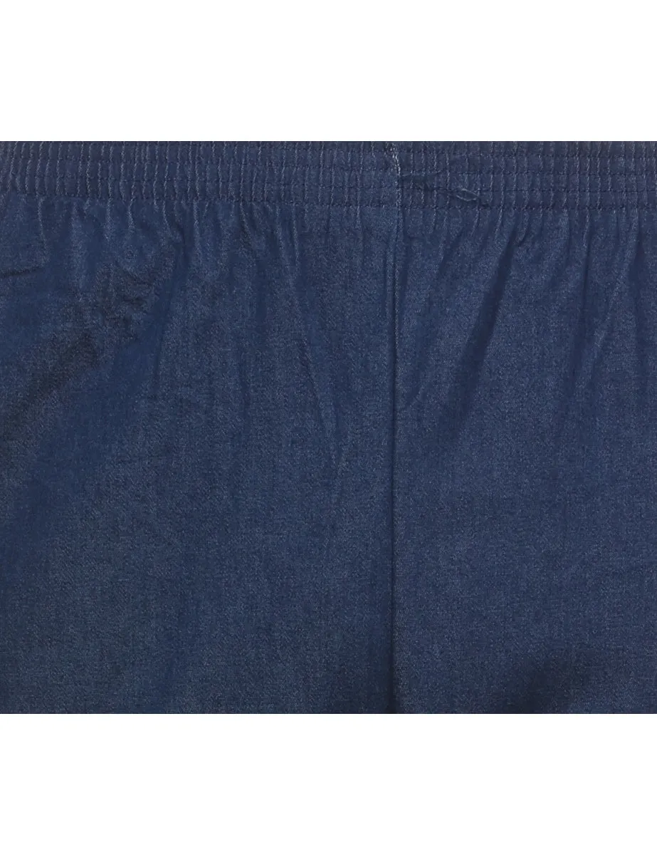 Alfred Dunner Elasticated Waist Dark Wash Denim Trousers - W28 L29