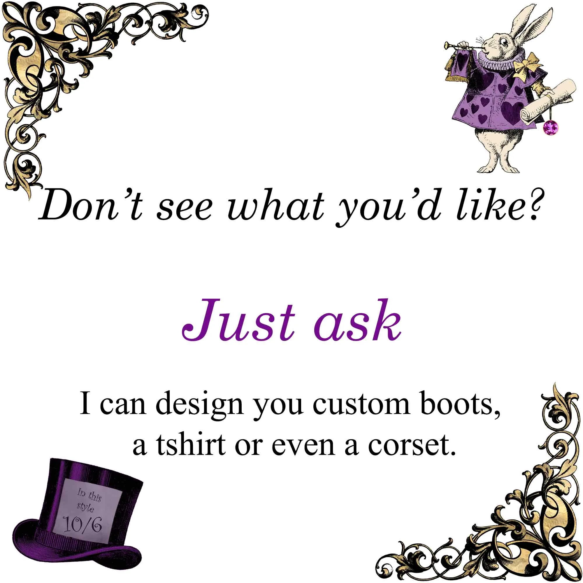 Alice in Wonderland Purple and Turquoise Gothic Skater Skirt