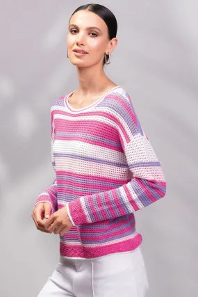 Alison Sheri A45105 Pink Striped Jumper