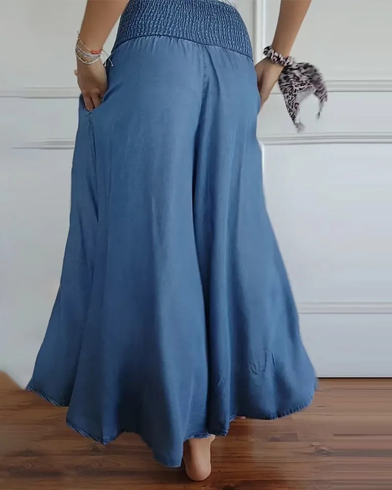 Annabelle - Casual high waist wide leg with pockets
