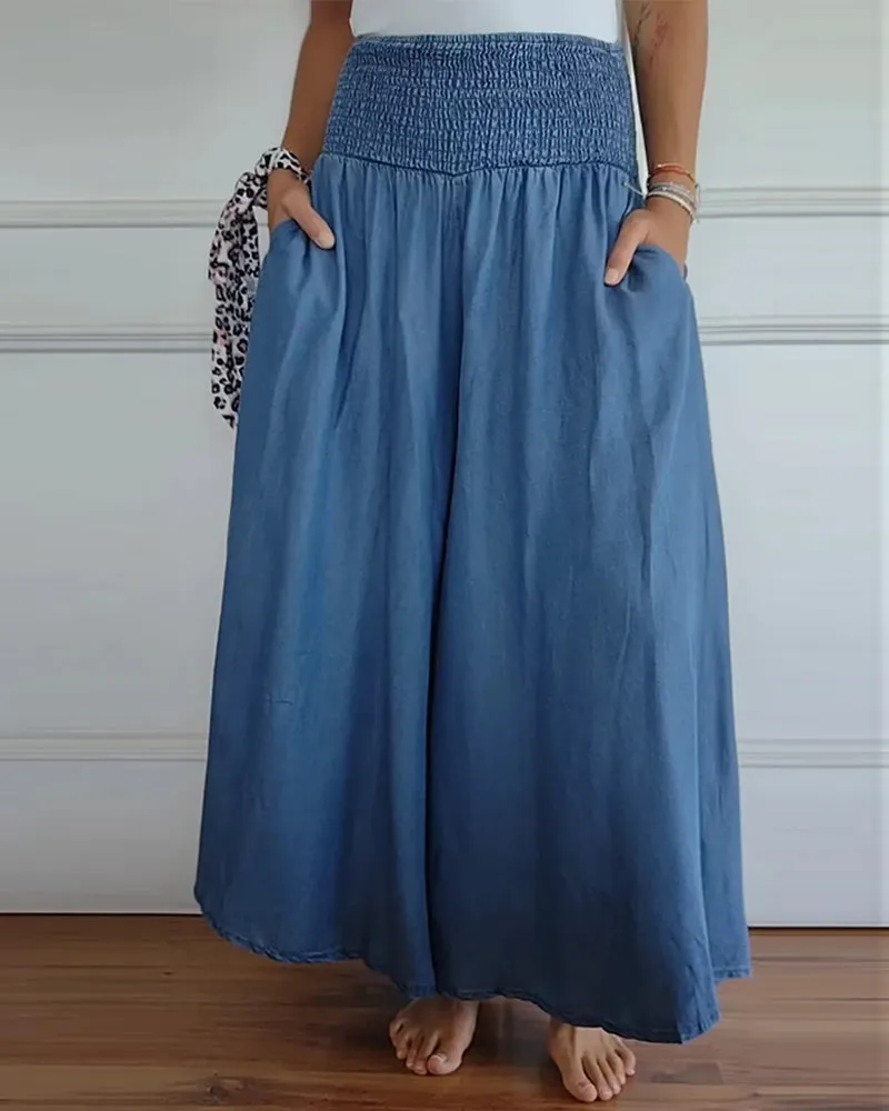 Annabelle - Casual high waist wide leg with pockets