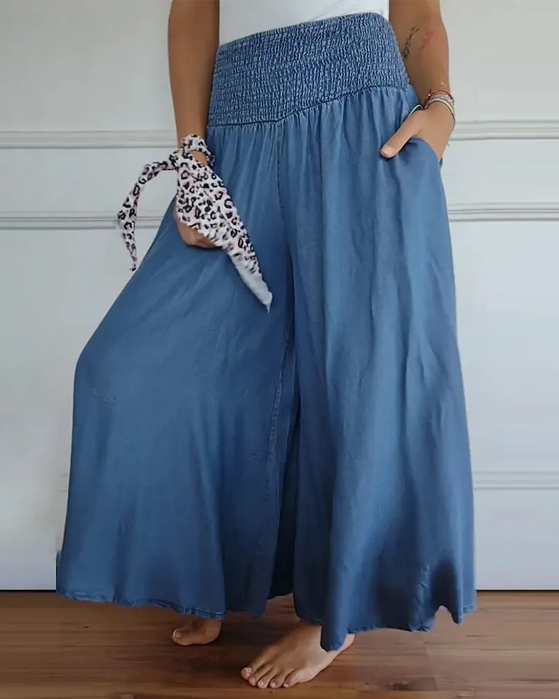 Annabelle - Casual high waist wide leg with pockets