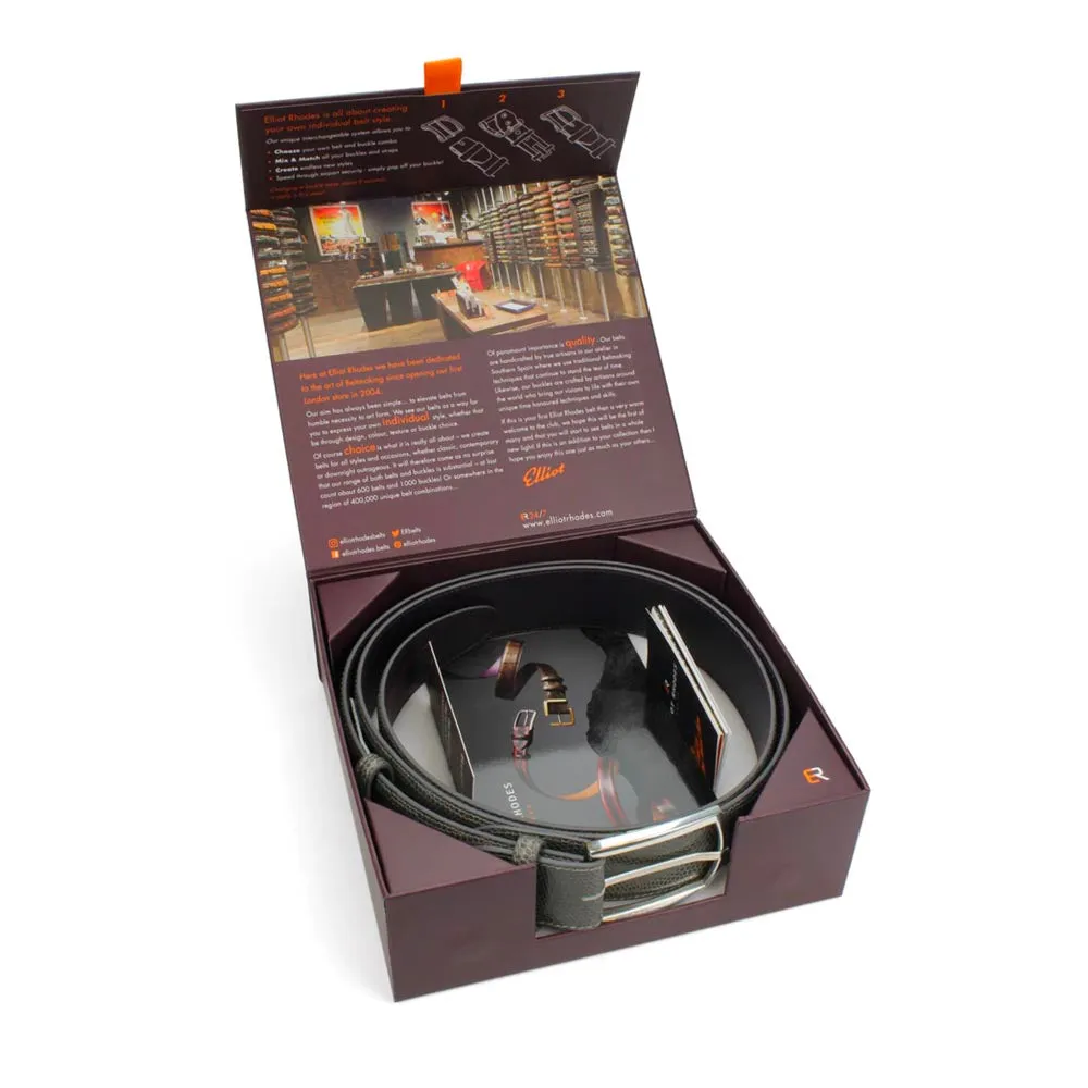 Ash Tone Viper Effect Gunmetal Prong Belt