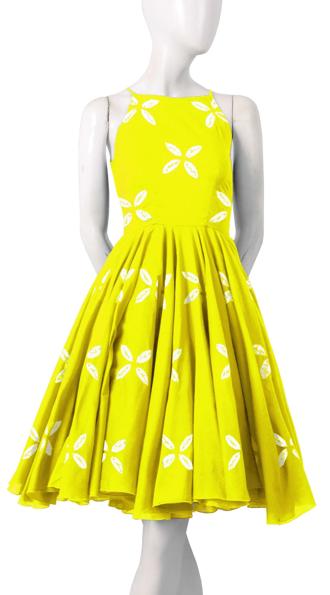 Aster Dress Boat Neck Sleeveless Cotton Musola (Cross Lips)
