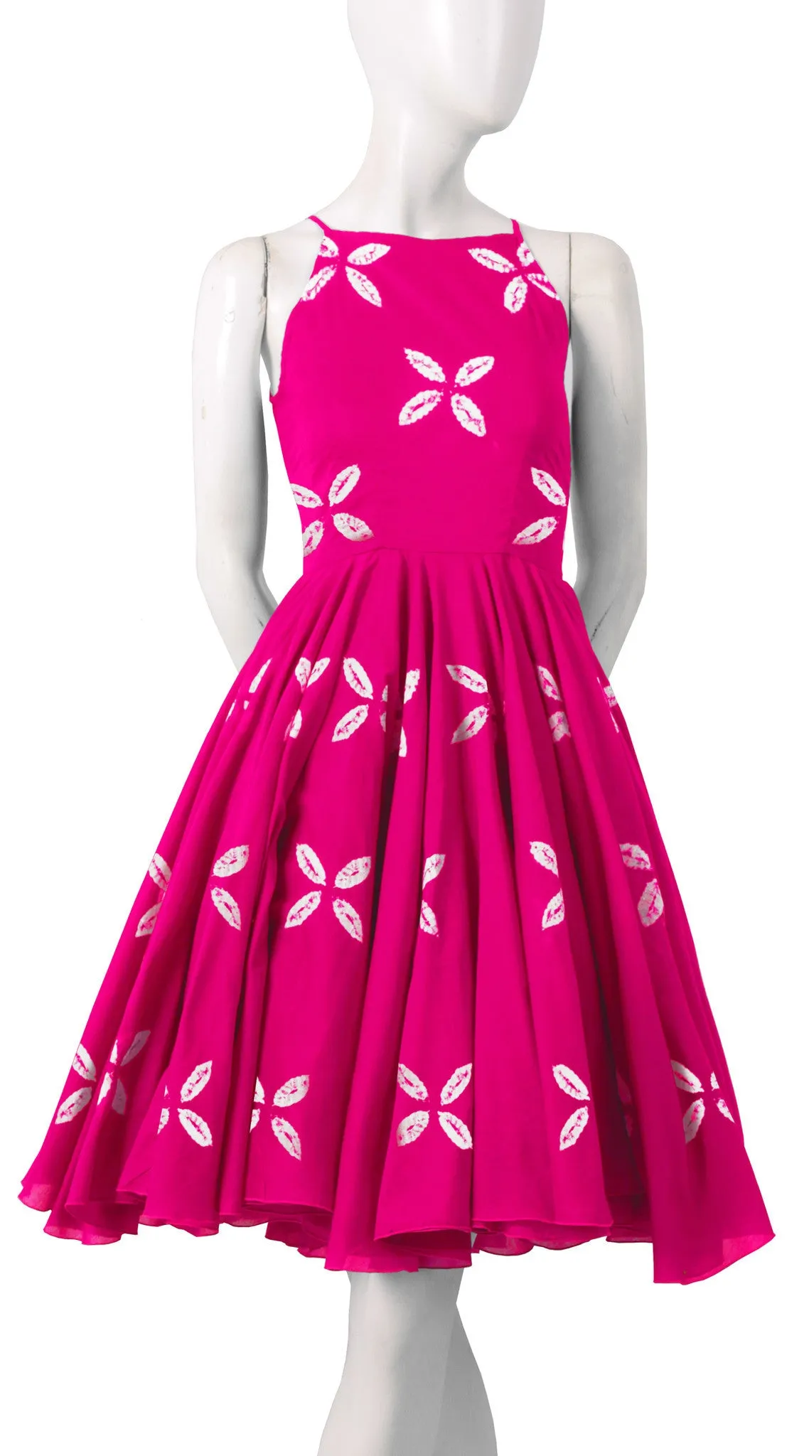 Aster Dress Boat Neck Sleeveless Cotton Musola (Cross Lips)