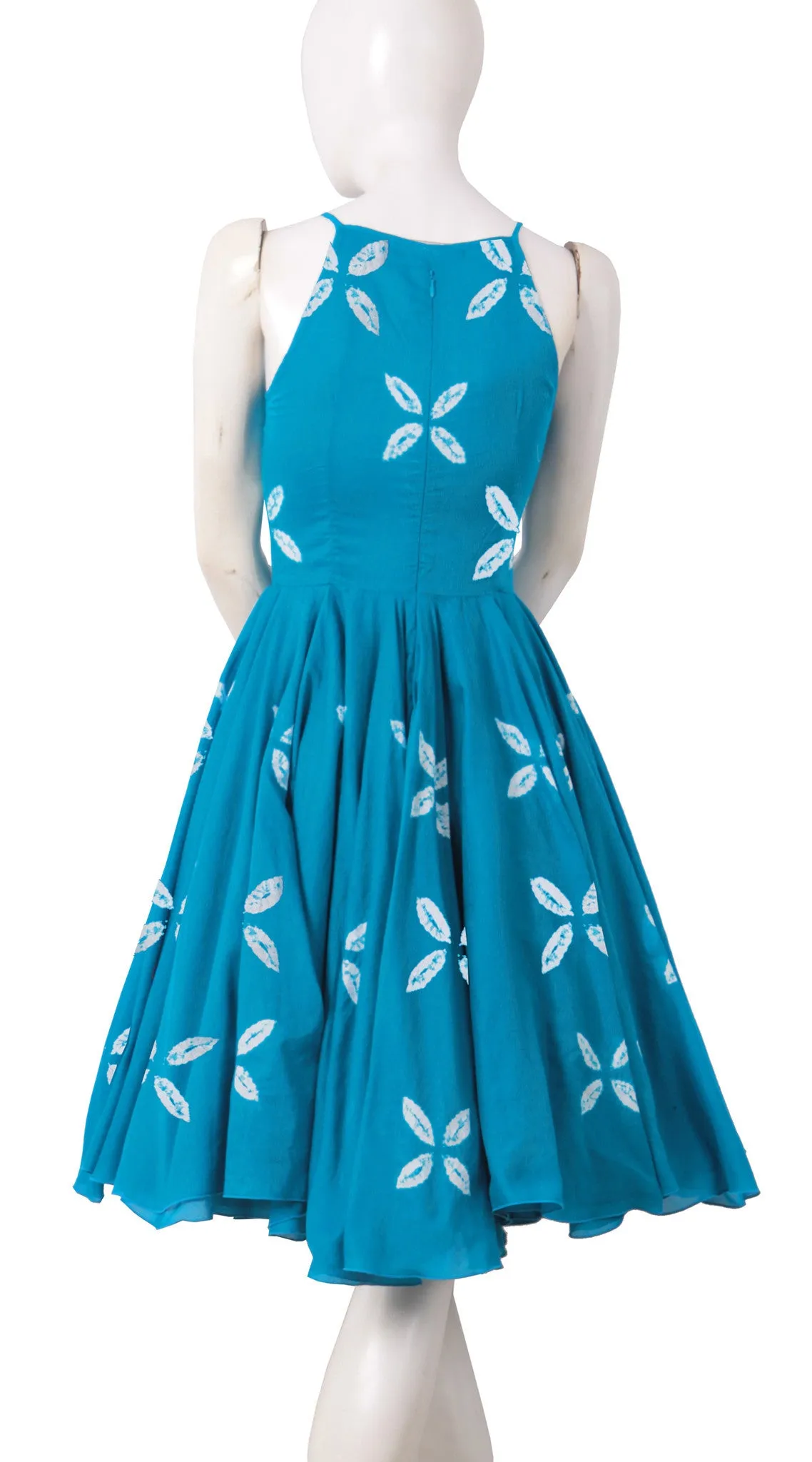 Aster Dress Boat Neck Sleeveless Cotton Musola (Cross Lips)