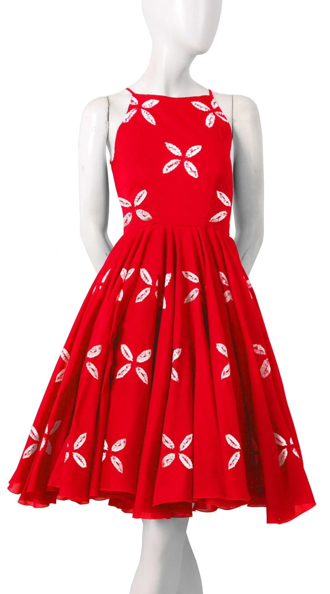 Aster Dress Boat Neck Sleeveless Cotton Musola (Cross Lips)