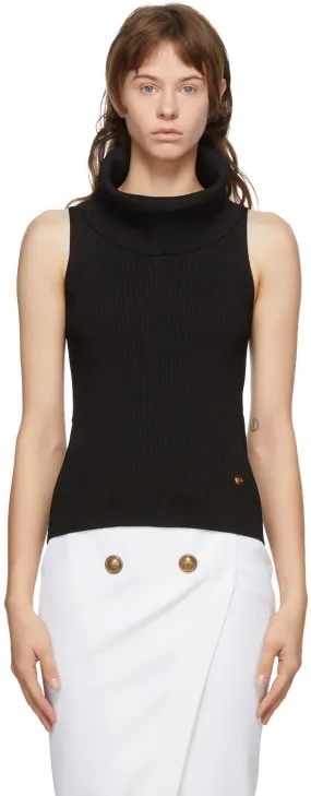 Balmain Black Knit Turtleneck