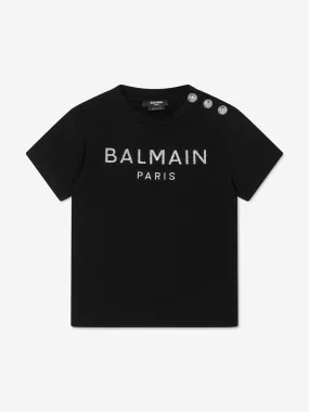 Balmain Girls Logo T-Shirt in Black