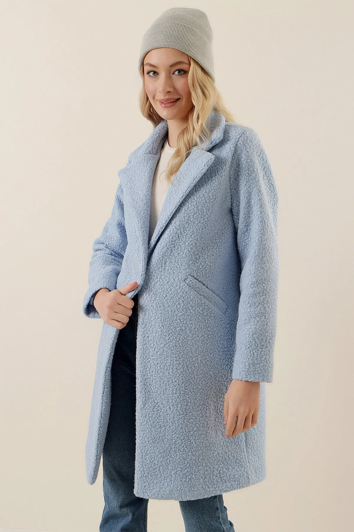 BGD Women Oversized Coat - Blue - Springville