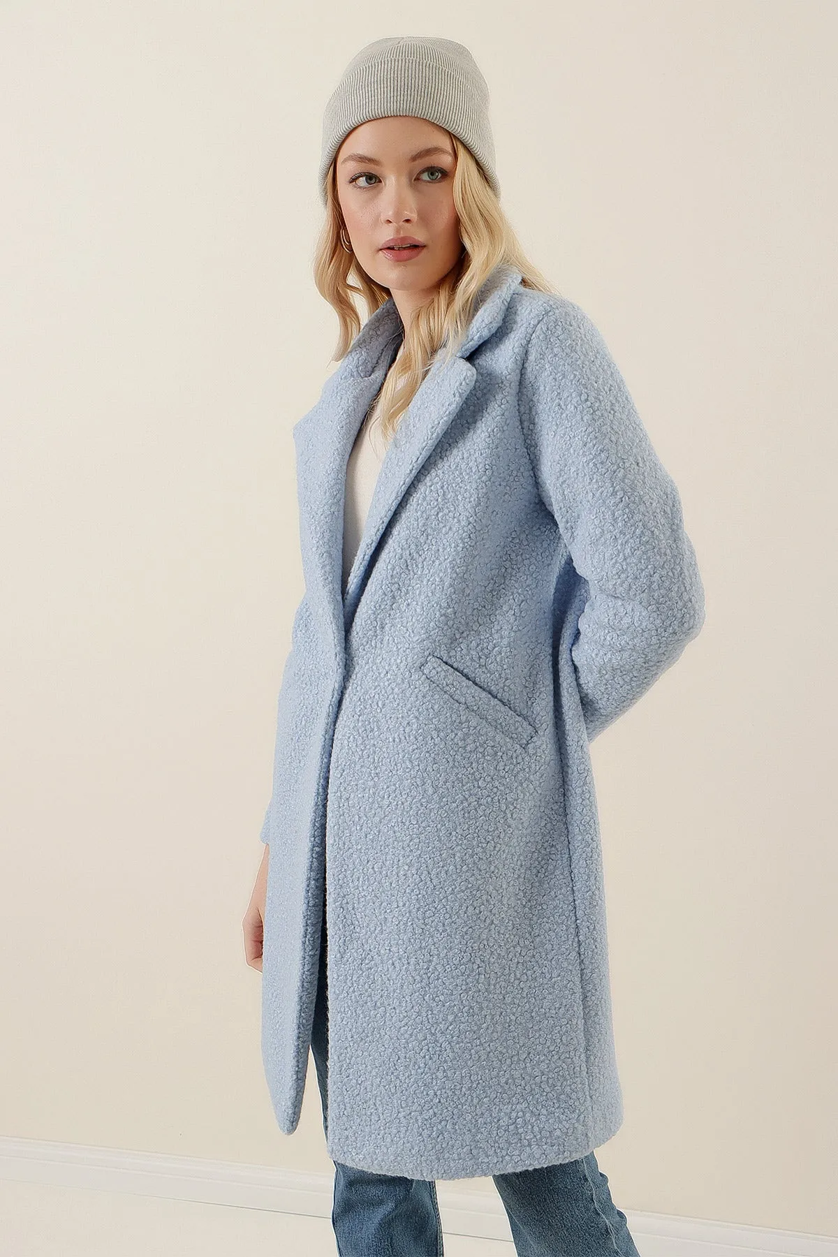 BGD Women Oversized Coat - Blue - Springville