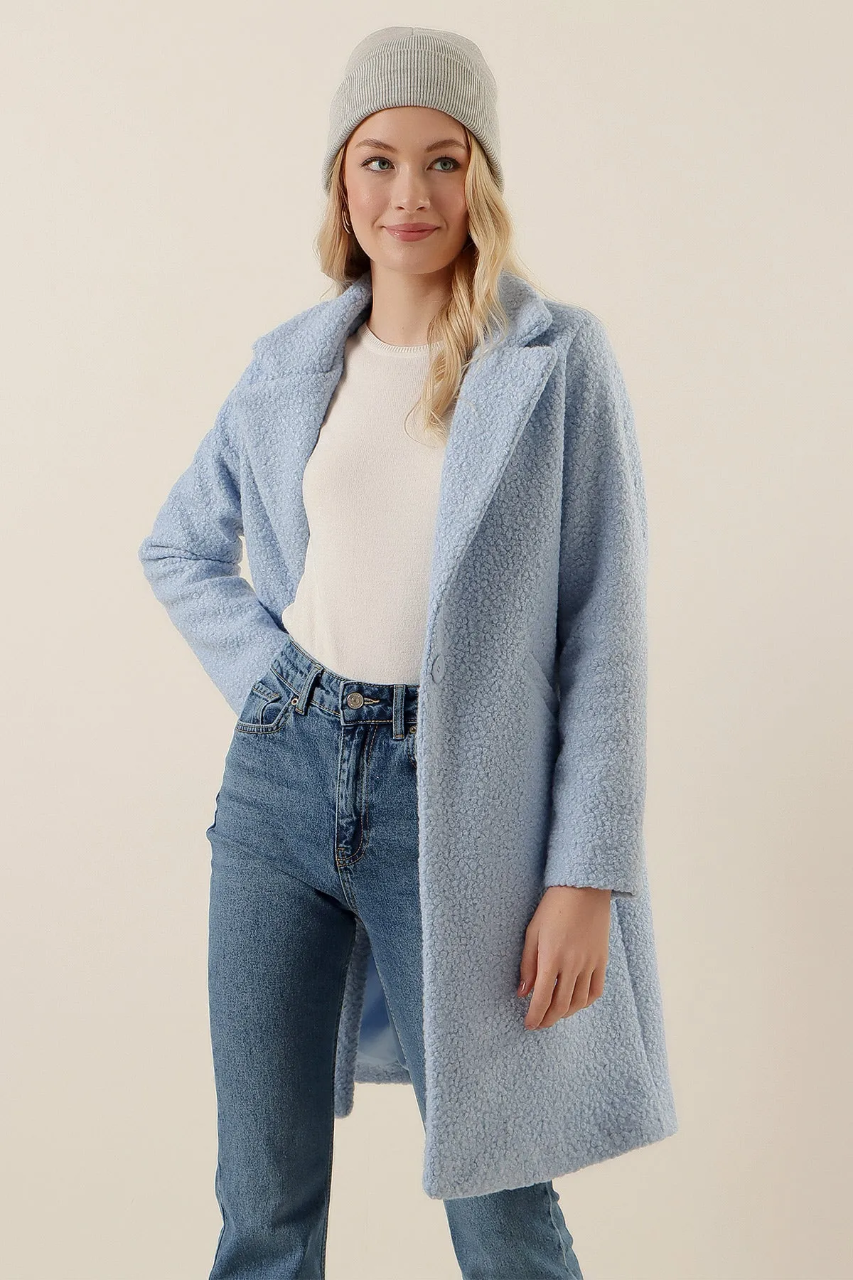 BGD Women Oversized Coat - Blue - Springville