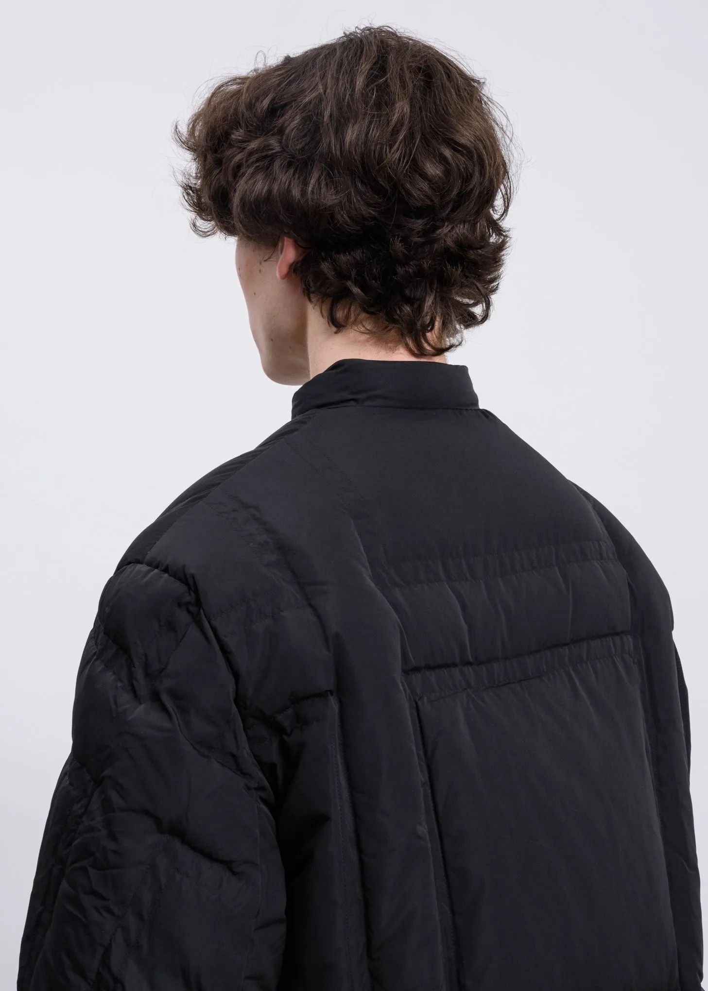 Black Panel Puffer Tang Coat