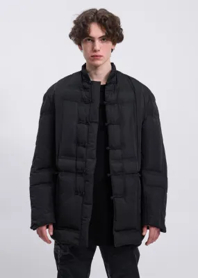Black Panel Puffer Tang Coat