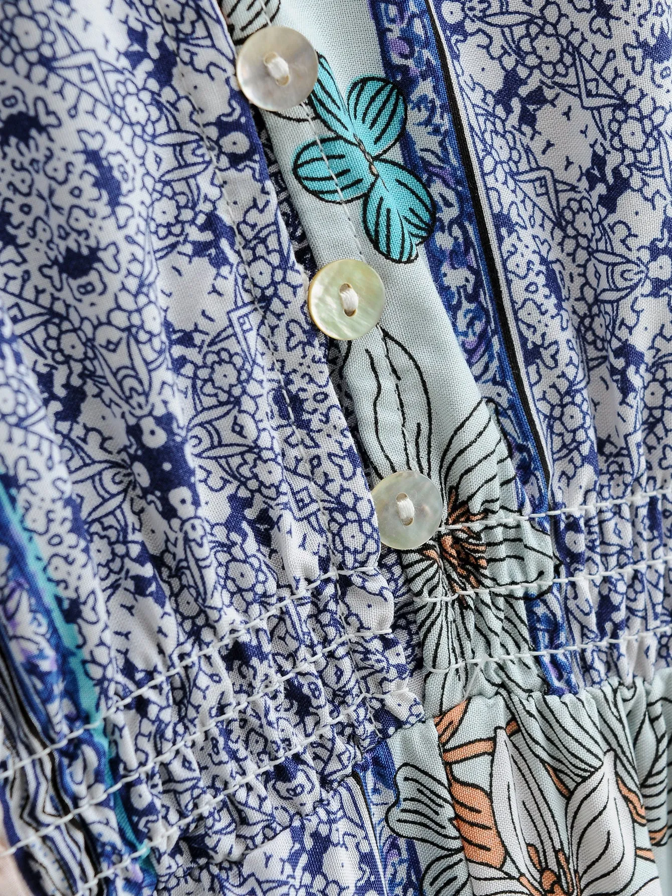Boho Midi Dress, Sundress, Blue Admiral