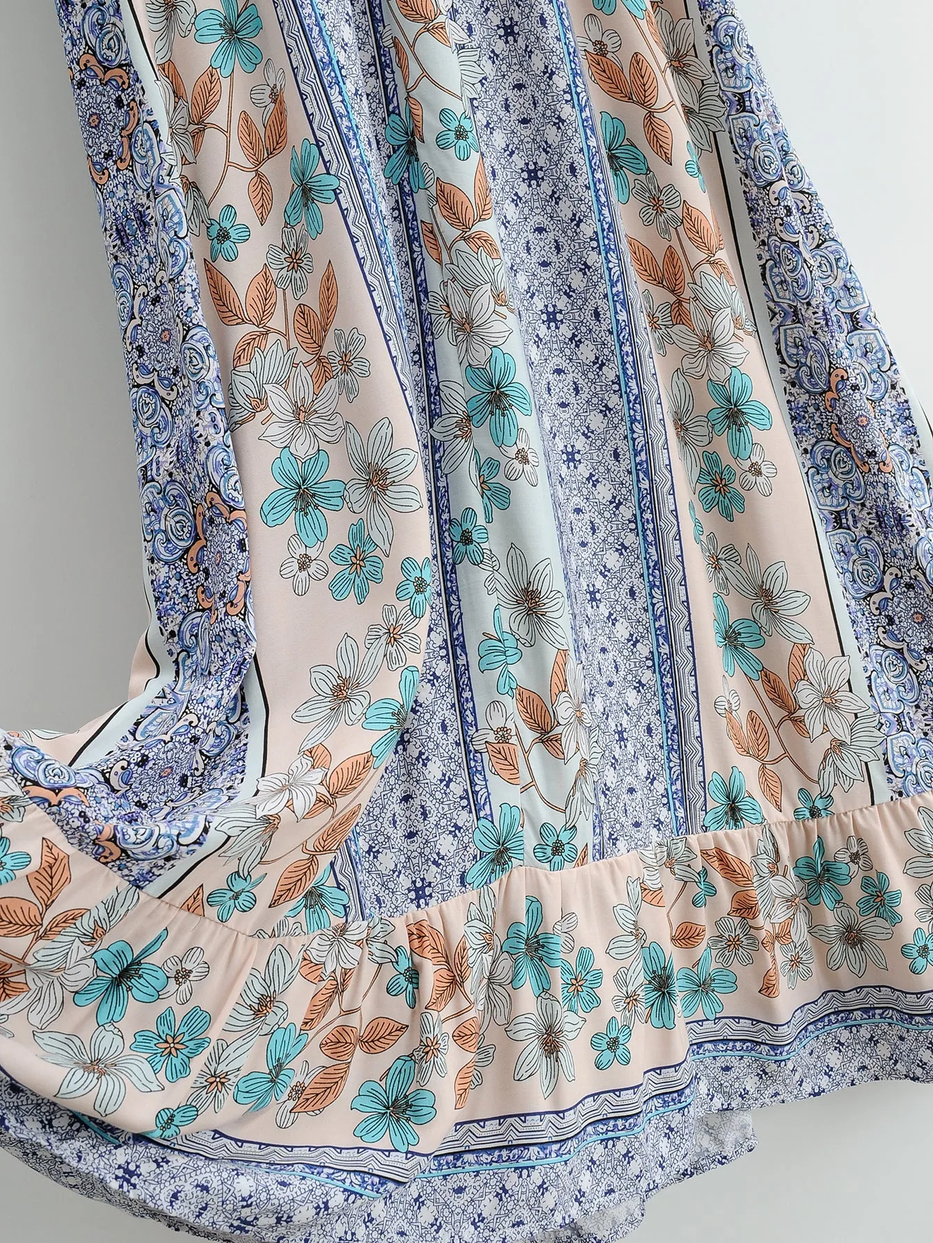 Boho Midi Dress, Sundress, Blue Admiral