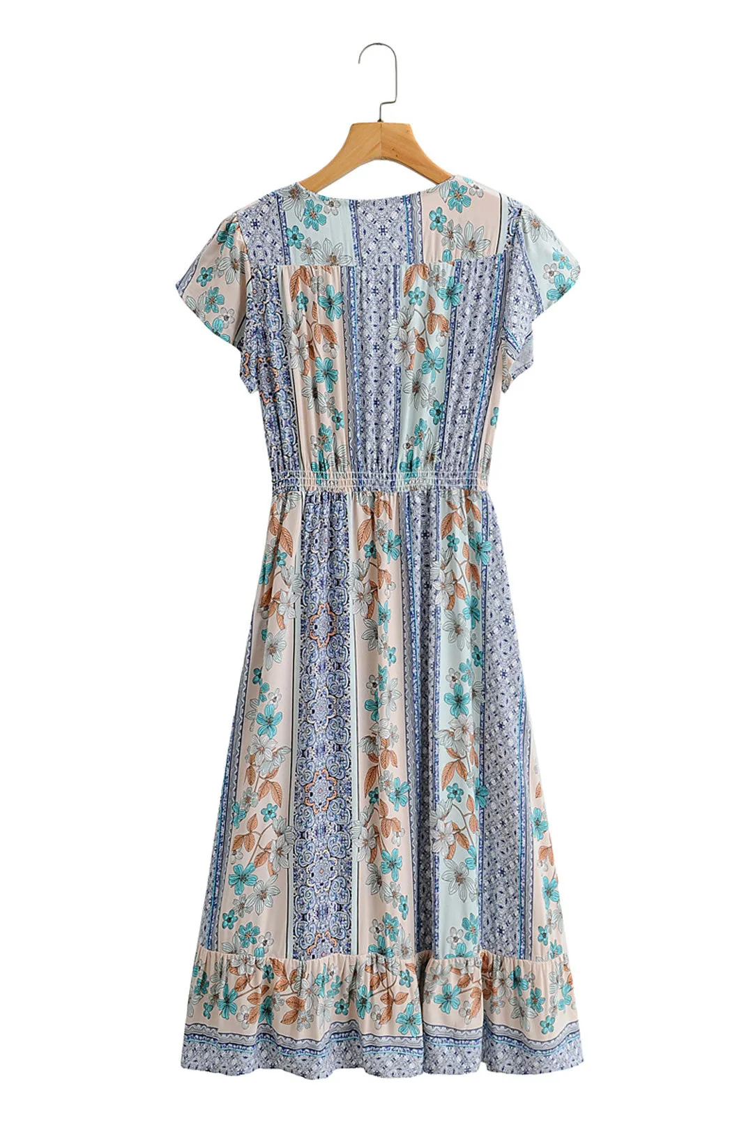 Boho Midi Dress, Sundress, Blue Admiral