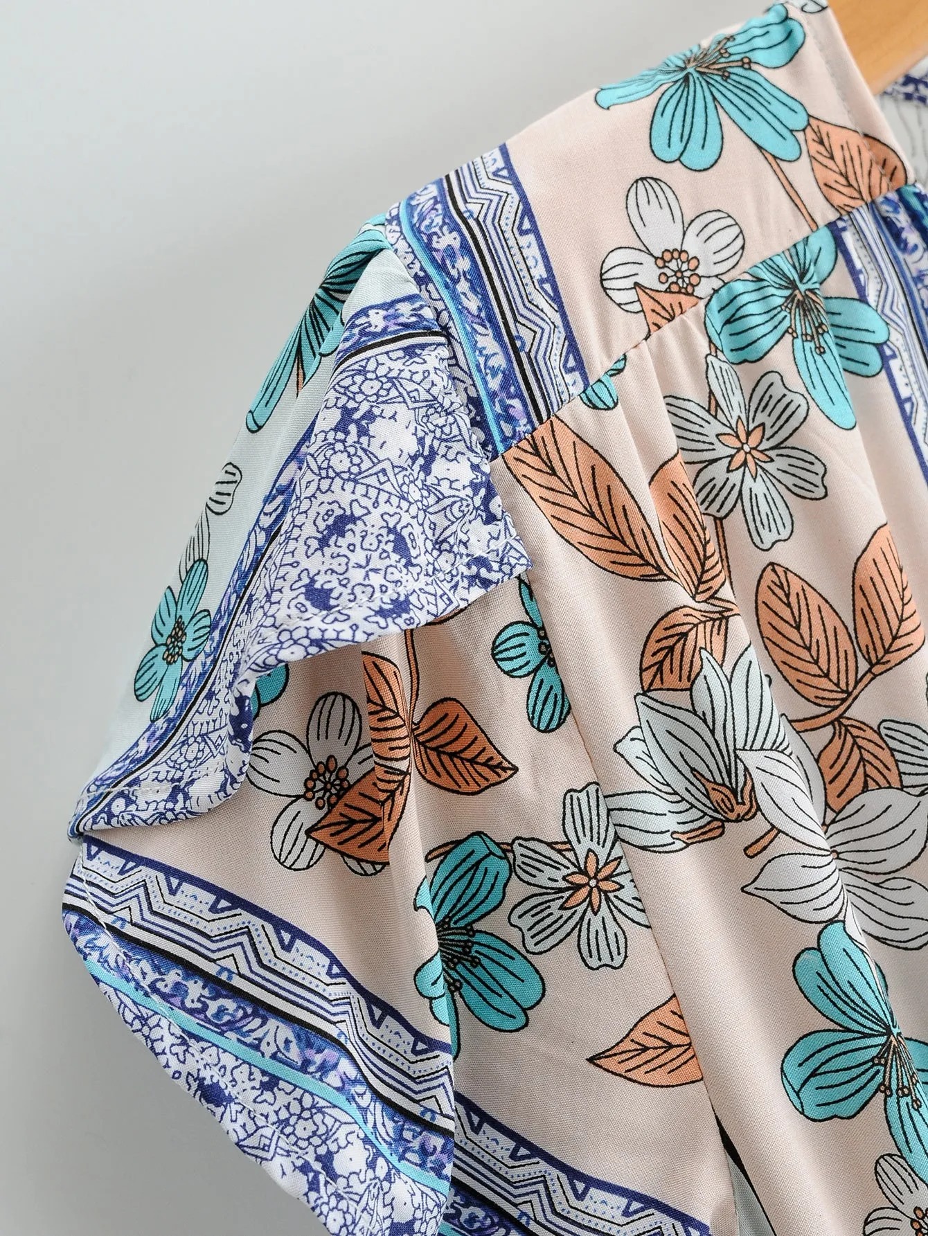 Boho Midi Dress, Sundress, Blue Admiral
