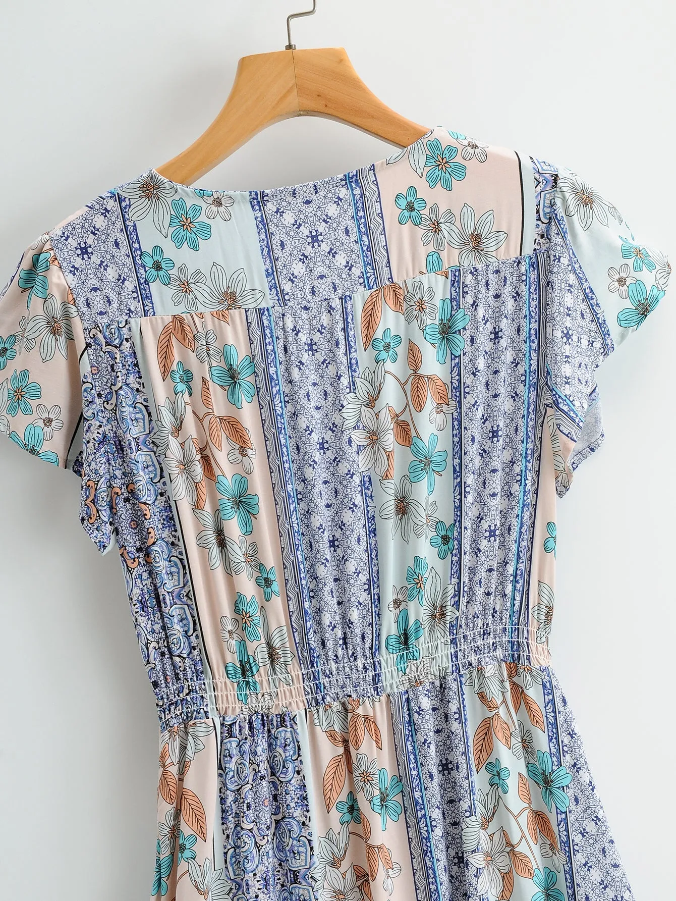 Boho Midi Dress, Sundress, Blue Admiral