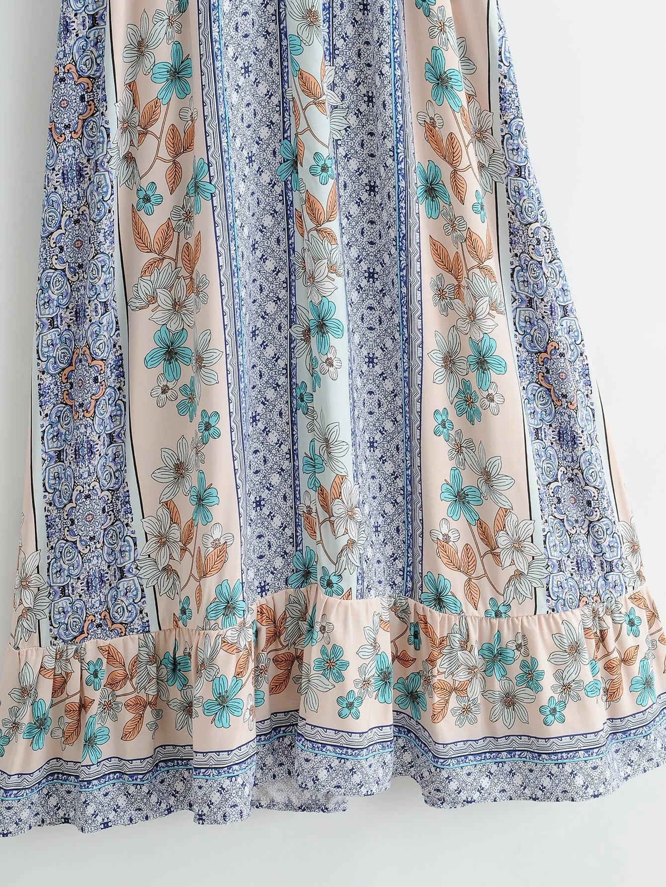 Boho Midi Dress, Sundress, Blue Admiral
