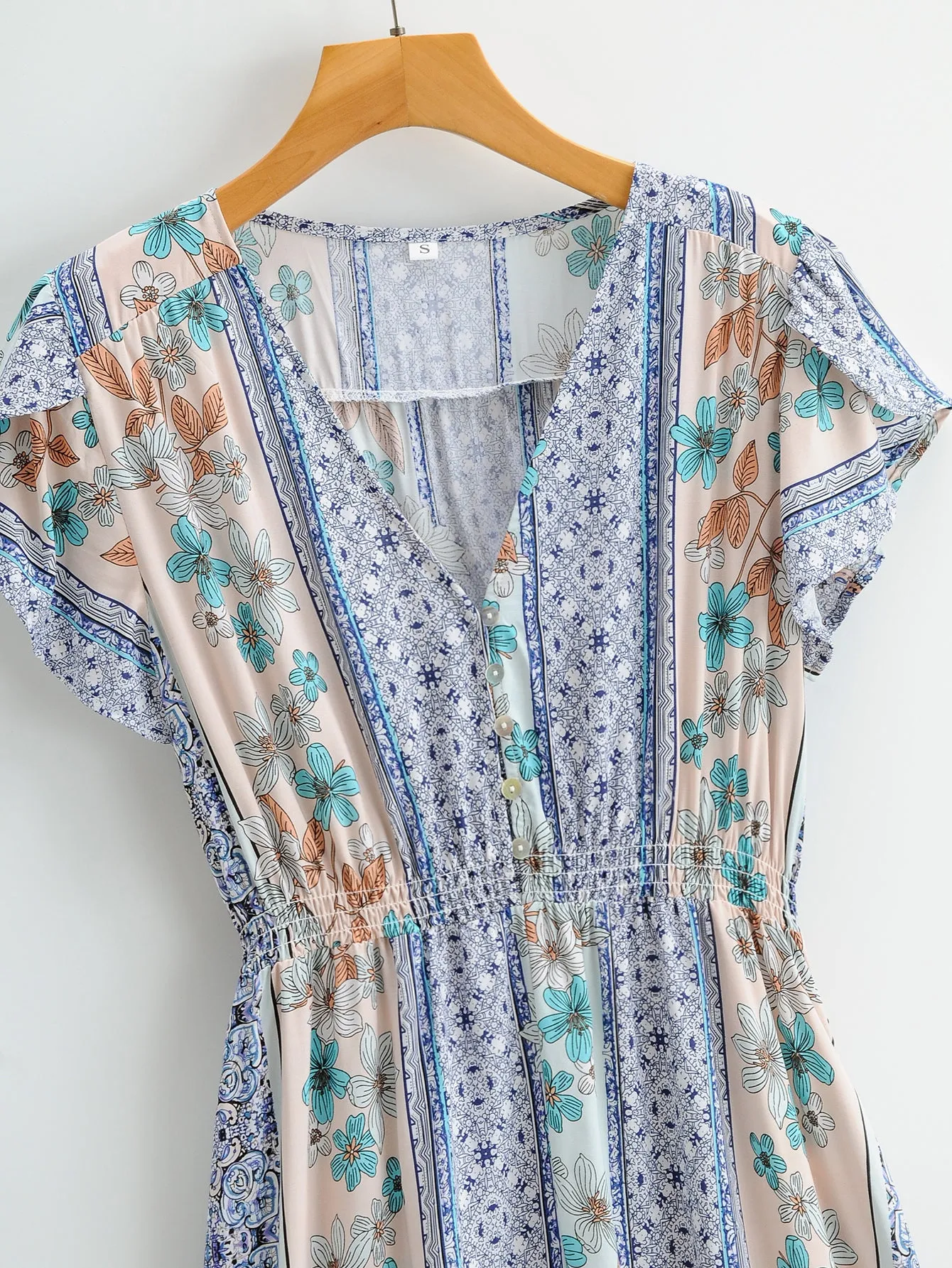 Boho Midi Dress, Sundress, Blue Admiral