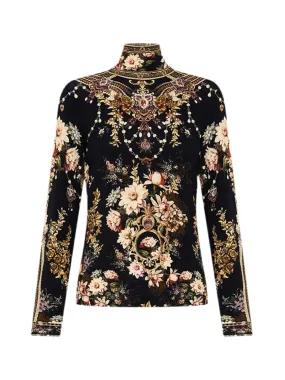 Camilla Jersey Turtleneck in Dynasty Daze
