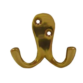 Centurion 75mm PB Solid Brass Double Robe Hook