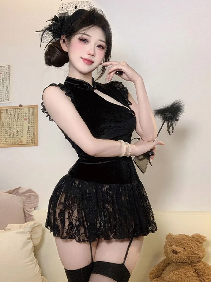 Chinese Style Lace Babydoll Dress