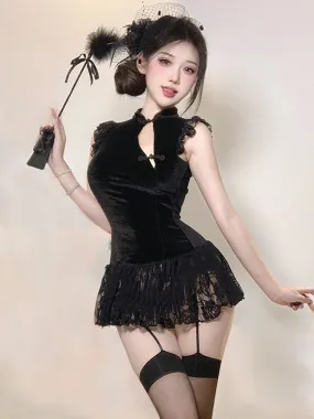 Chinese Style Lace Babydoll Dress