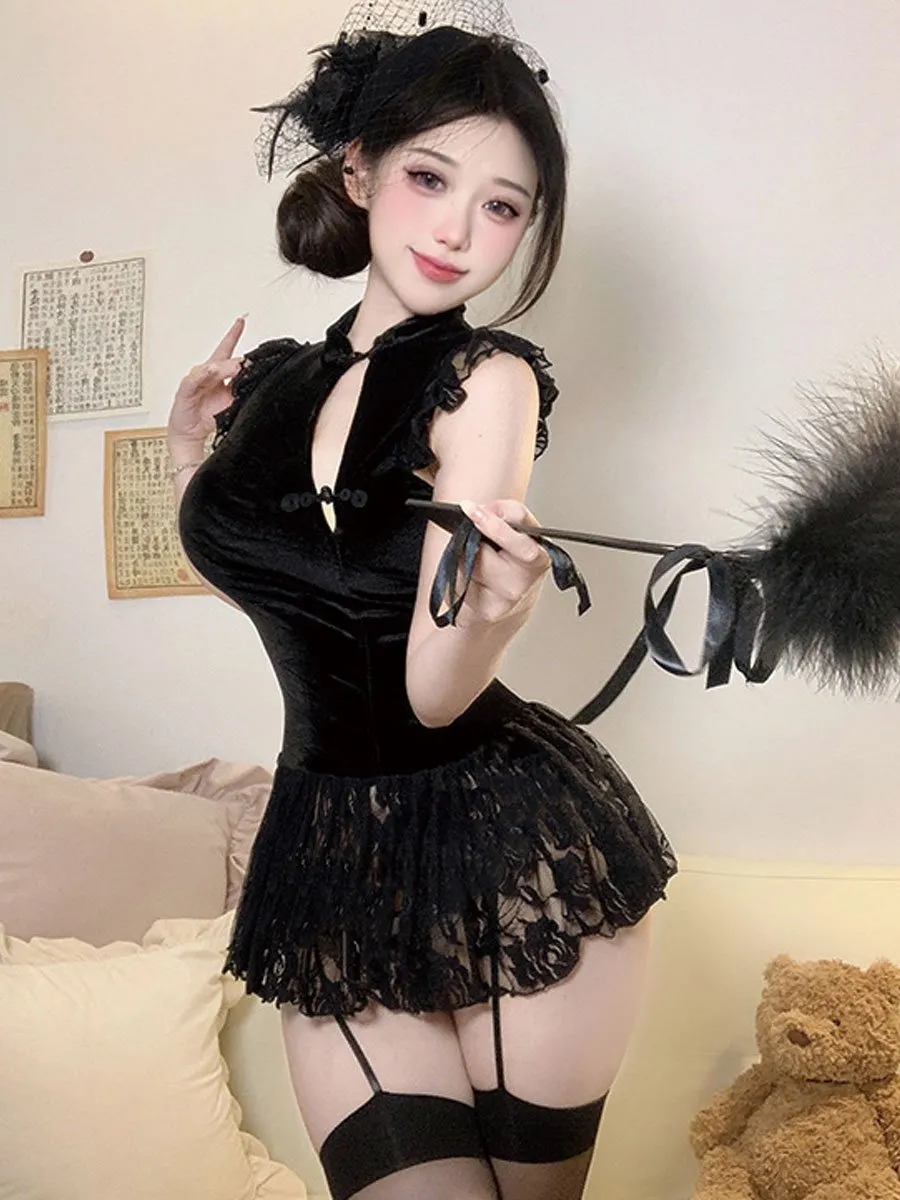 Chinese Style Lace Babydoll Dress