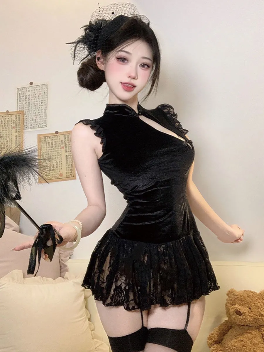 Chinese Style Lace Babydoll Dress