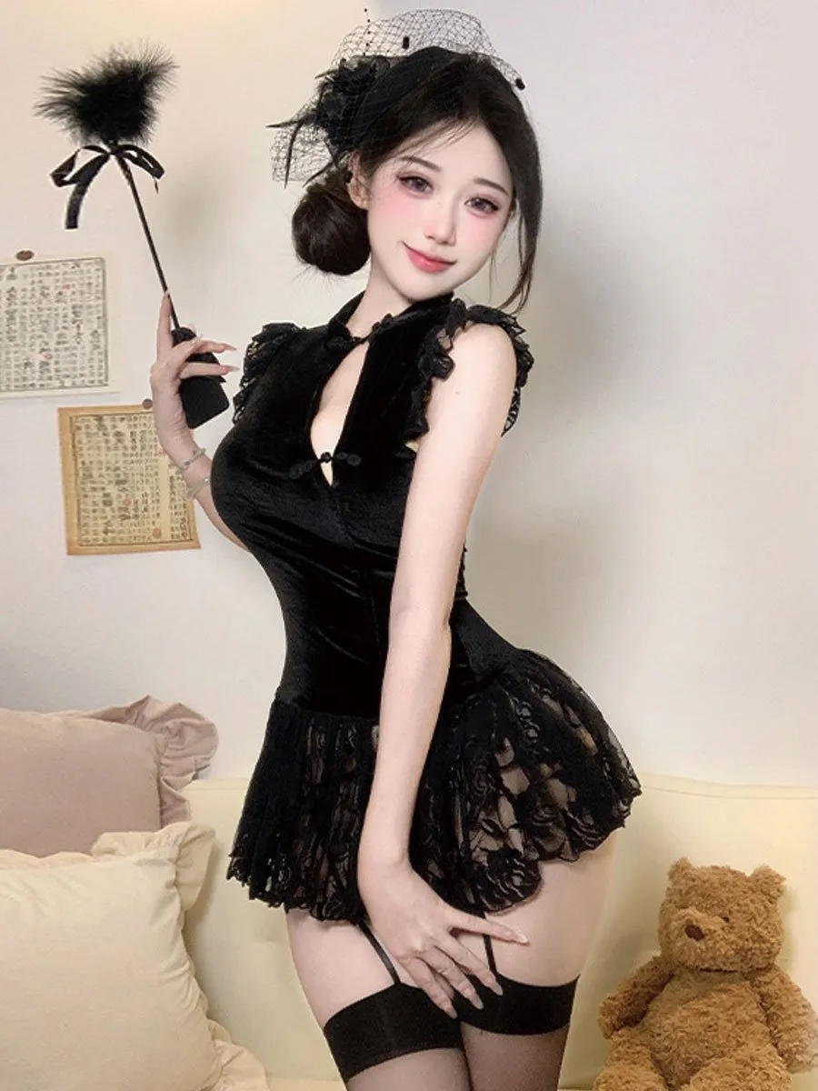 Chinese Style Lace Babydoll Dress