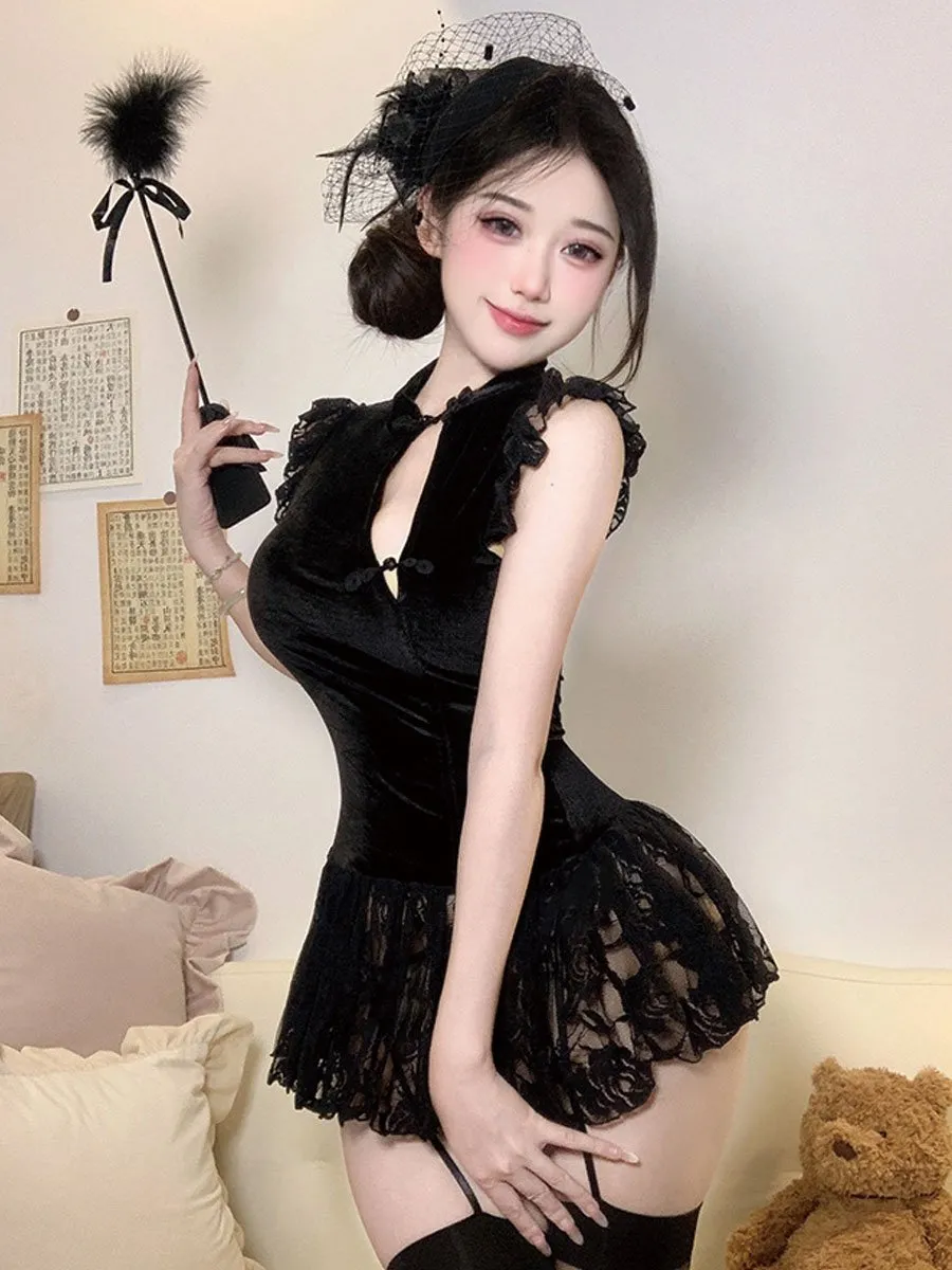 Chinese Style Lace Babydoll Dress