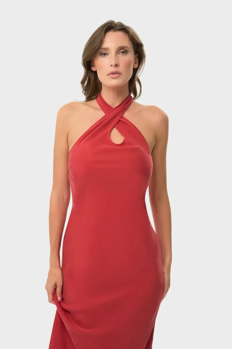 CILLA SLIP DRESS IN ROUGE