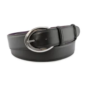 Classic Black box calf oval prong belt