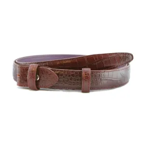 Classic Narrow Mock Crocodile Belt Strap