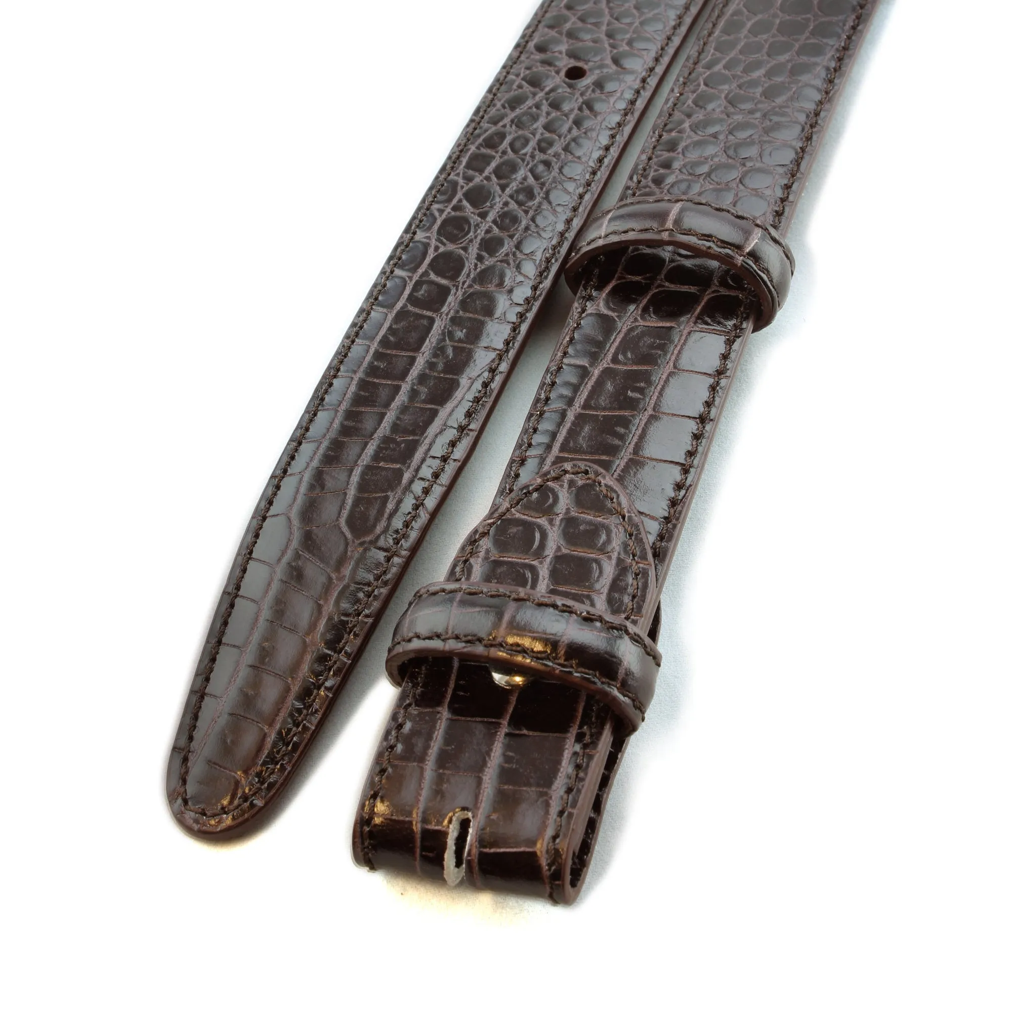 Classic Narrow Mock Crocodile Belt Strap