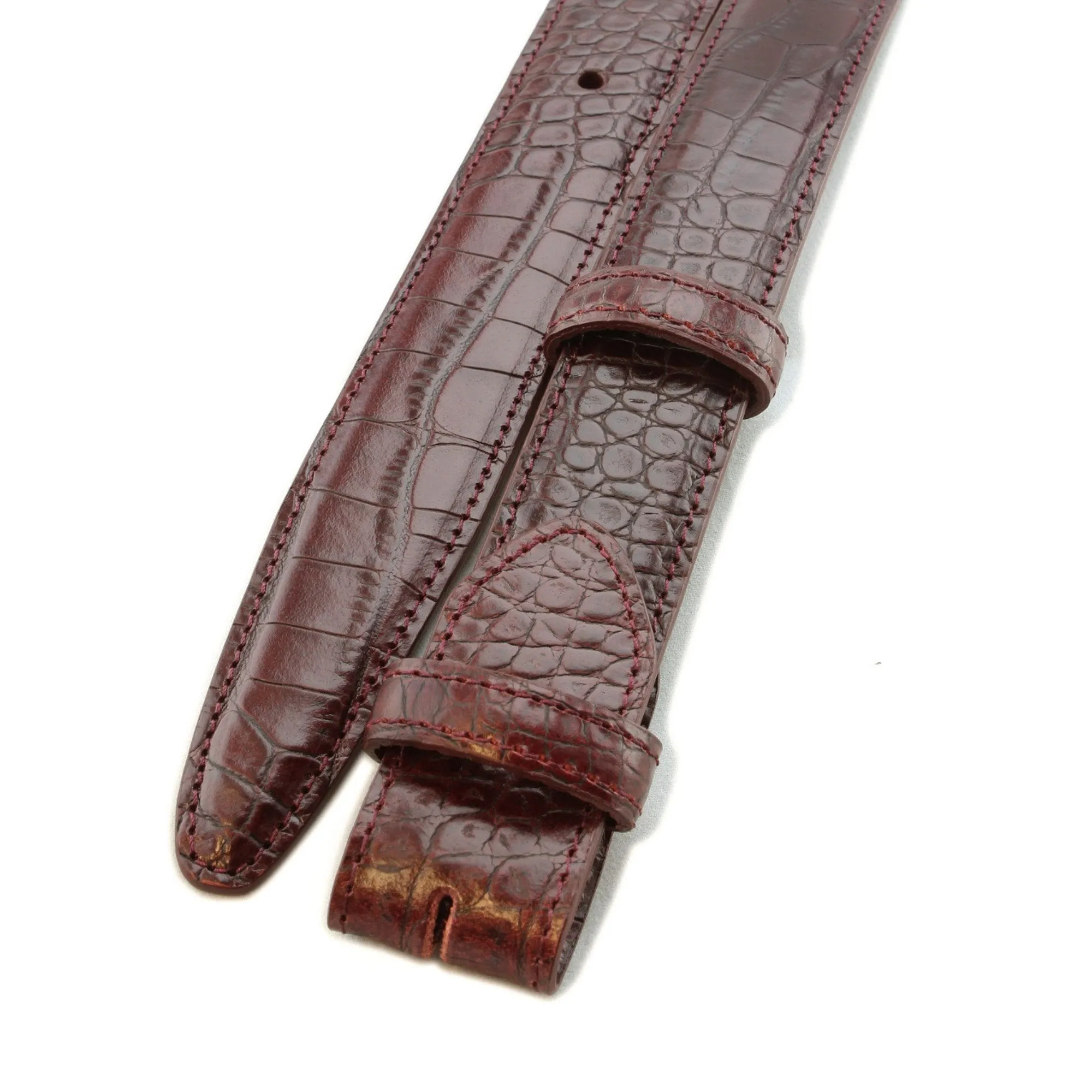 Classic Narrow Mock Crocodile Belt Strap