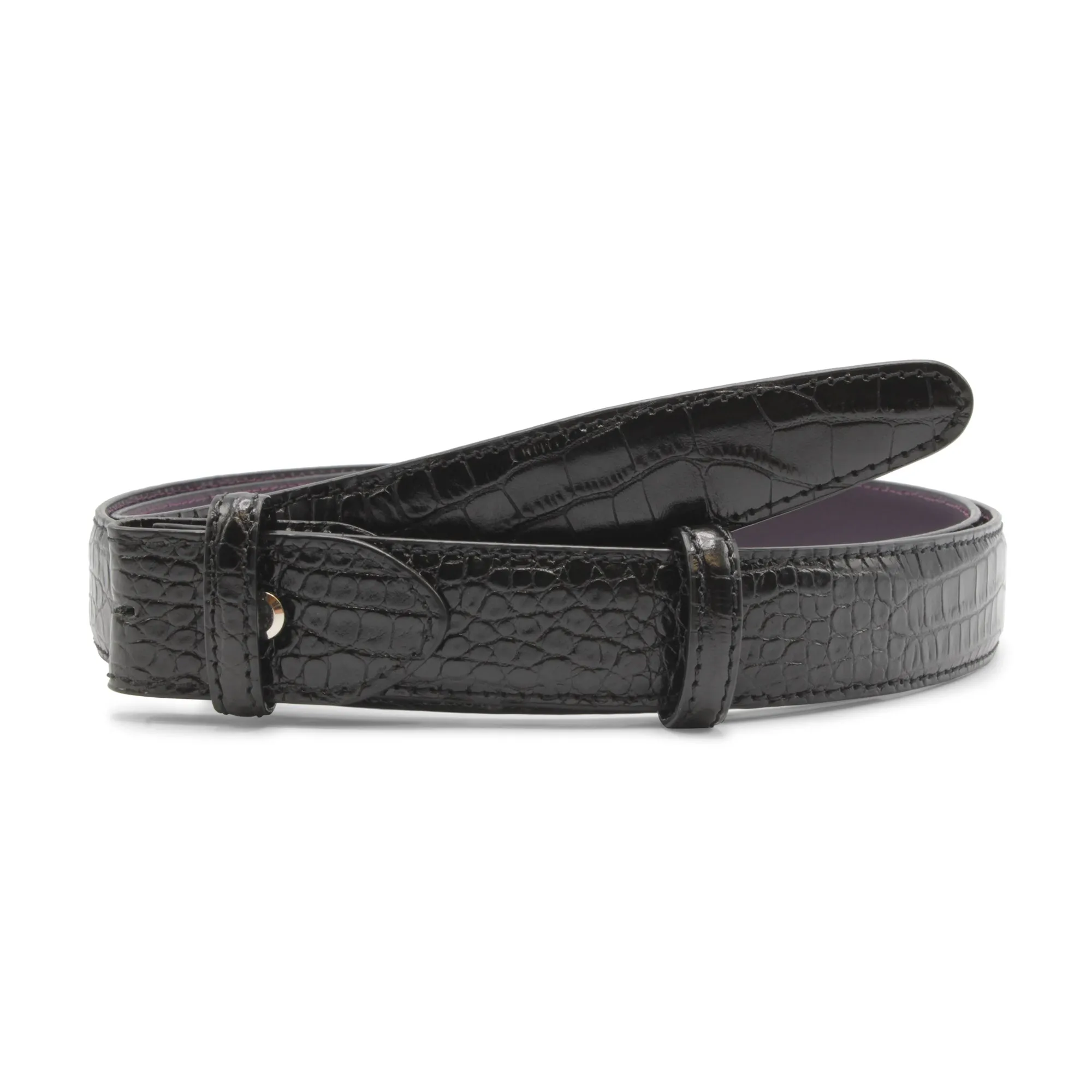 Classic Narrow Mock Crocodile Belt Strap