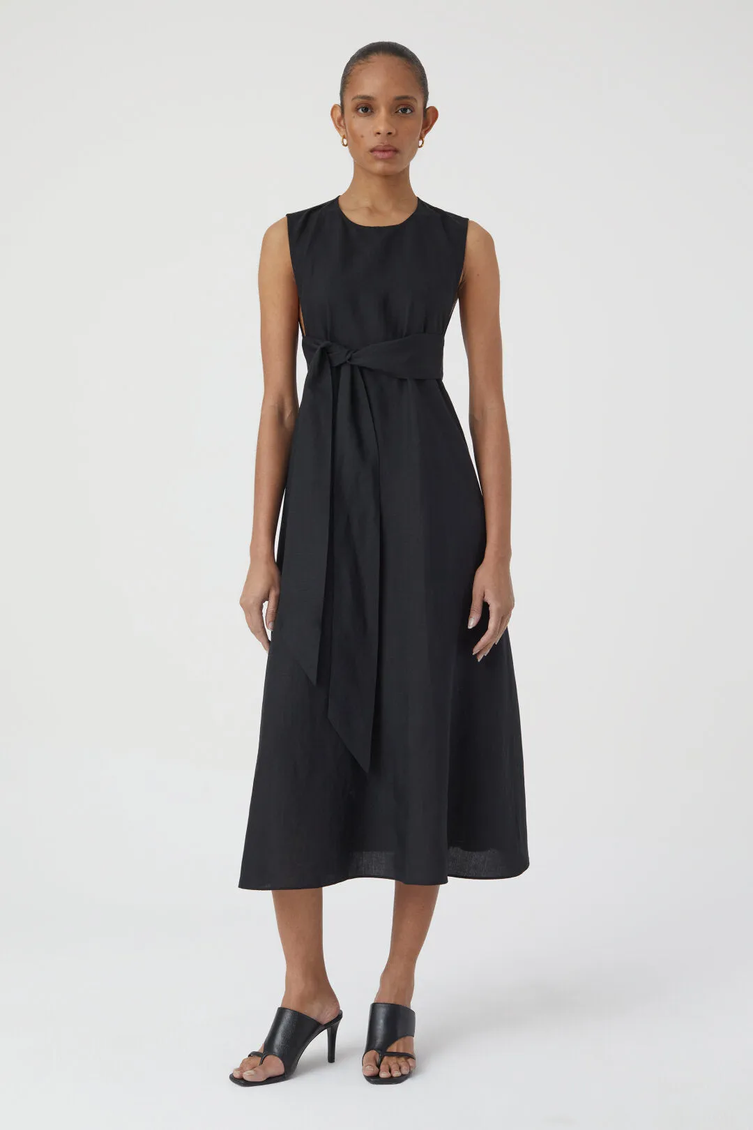 CLOSED WOMENS WAISTED DRESS WITH BELT - NUTMEG